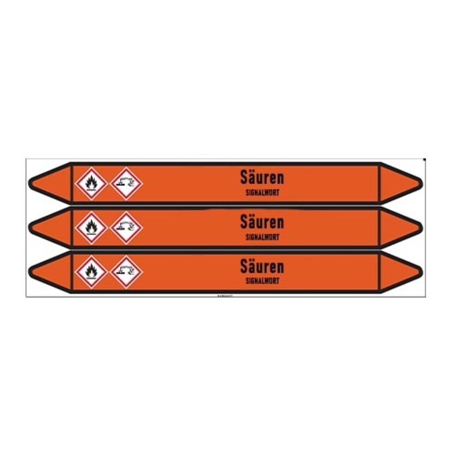 Pipe markers:  Blausäure | German | Acids