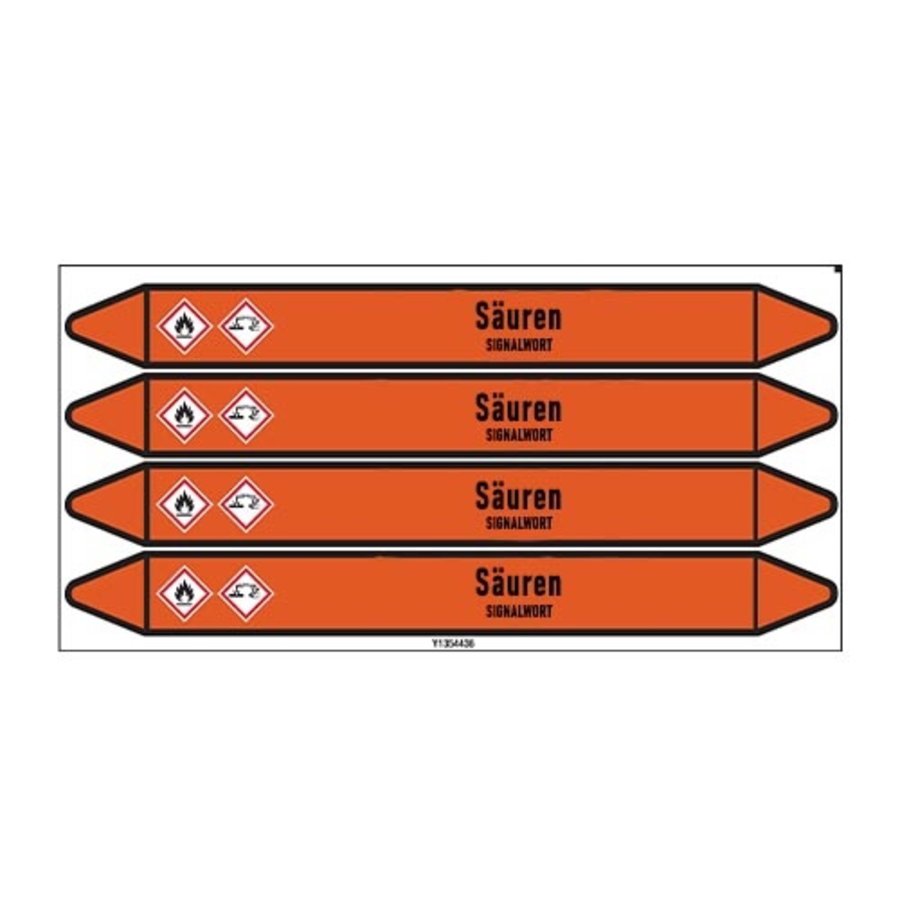 Pipe markers:  H2SO4 Altsäure | German | Acids