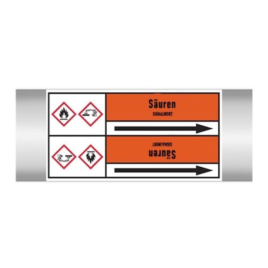 Pipe markers: Schwefelsäure techn. | German | Acids