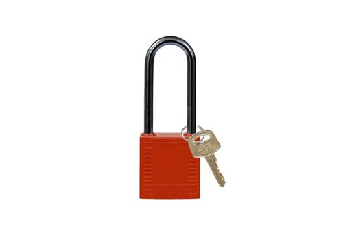 Nylon compact safety padlock red 814136 