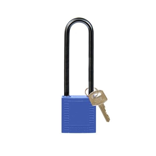 Nylon compact veiligheidshangslot blauw 814144 