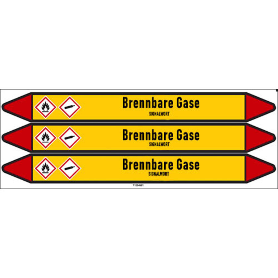 Pipe markers: Dimethylamin | German | Flammable gas