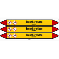 Pipe markers: Dimethylether | German | Flammable gas