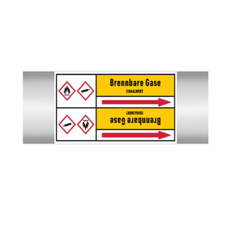 Pipe markers: Ethylen | German | Flammable gas