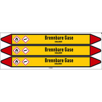 Pipe markers: Fluor | German | Flammable gas