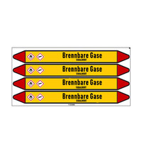 Pipe markers: Gas | German | Flammable gas