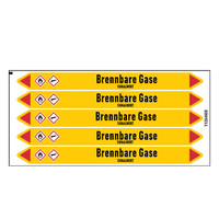 Pipe markers: Gas | German | Flammable gas