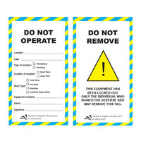 Safety Tag DO NOT OPERATE Laminated cardboard