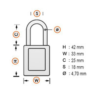 SafeKey Kompakt Nylon Sicherheitsvorhängeschloss weiß 150188