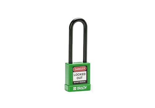 Aluminum safety padlock with composite cover green 834478 
