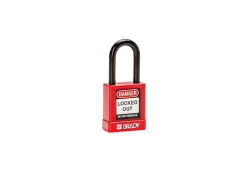 Aluminum safety padlock with composite cover red 834470 