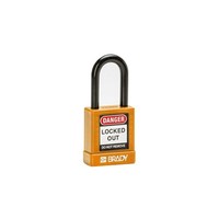 Aluminum safety padlock with composite cover orange 834473