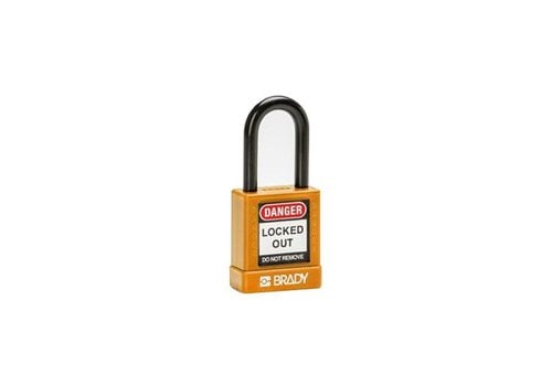 Aluminum safety padlock with composite cover orange 834473 