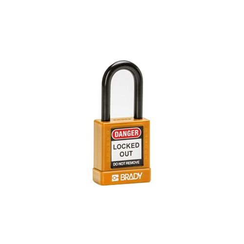 Aluminum safety padlock with composite cover orange 834473 