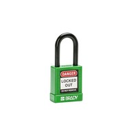 Aluminum safety padlock with composite cover green 834472