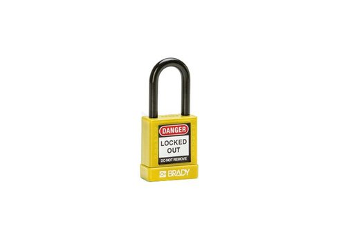 Aluminum safety padlock with composite cover yellow 834471 