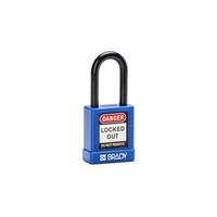 Aluminium safety padlock with composite cover blue 834468