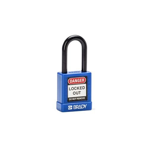 Aluminium safety padlock with composite cover blue 834468 