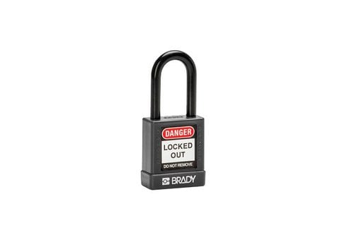 Aluminum safety padlock with composite cover black 834469 