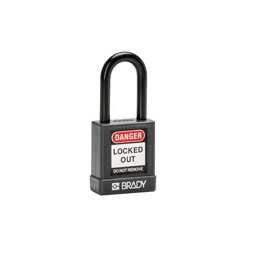 Aluminum safety padlock with composite cover black 834469 