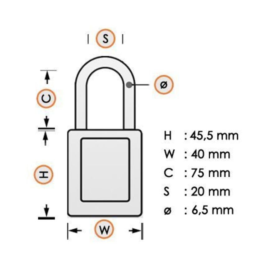 Aluminum safety padlock with composite cover black 834475