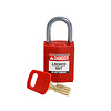 Brady SafeKey Compact nylon safety padlock aluminium shackle red 152155