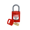 Brady SafeKey Kompakt Nylon Sicherheitsvorhängeschloss mit Aluminiumbügel rot 152155