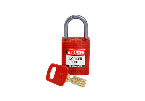 SafeKey Compact nylon safety padlock aluminium shackle red 152155 