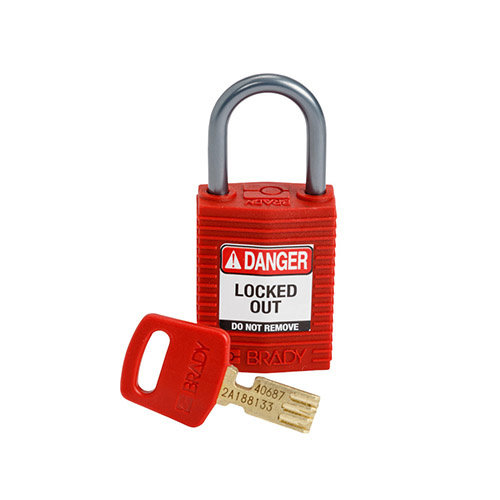 SafeKey Compact nylon safety padlock aluminium shackle red 152155 