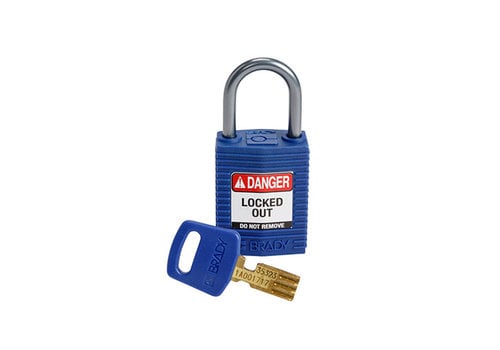 SafeKey Compact nylon safety padlock aluminium shackle blue 152158 