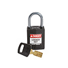 Brady SafeKey Compact nylon safety padlock aluminium shackle black 152159