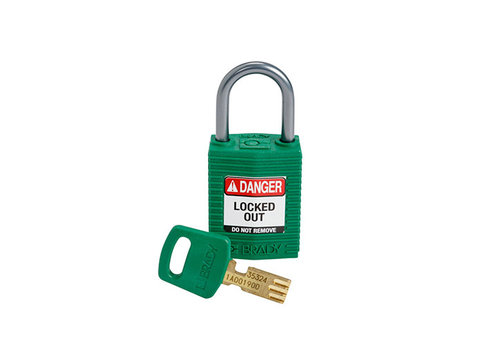 SafeKey Kompakt Nylon Sicherheitsvorhängeschloss mit Aluminiumbügel grün 152157 