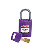 Brady SafeKey Compact nylon safety padlock aluminium shackle purple 152161