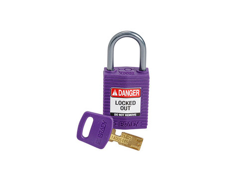 SafeKey Kompakt Nylon Sicherheitsvorhängeschloss mit Aluminiumbügel lila 152161 