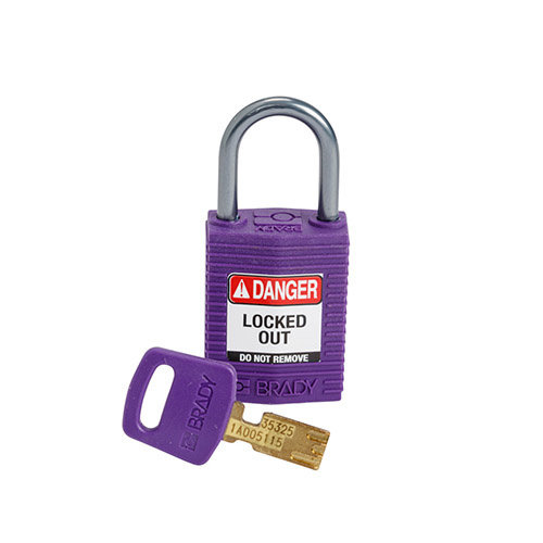 SafeKey Compact nylon safety padlock aluminium shackle purple 152161 