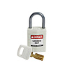 Brady SafeKey Kompakt Nylon Sicherheitsvorhängeschloss mit Aluminiumbügel Weiß 152163