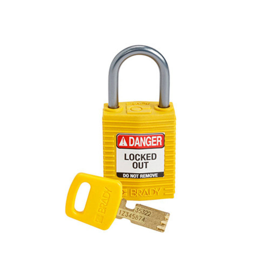 SafeKey Compact nylon safety padlock aluminium shackle yellow 152156