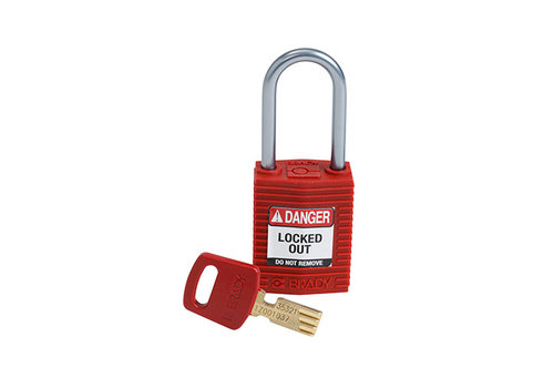 SafeKey Kompakt Nylon Sicherheitsvorhängeschloss mit Aluminiumbügel rot 15165 