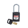 Brady SafeKey Compact nylon safety padlock aluminium shackle black 151659