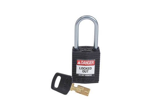 SafeKey Compact nylon safety padlock aluminium shackle black 151659 