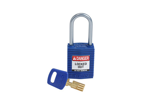 SafeKey Compact nylon safety padlock aluminium shackle blue 151658 