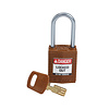 SafeKey Compact nylon safety padlock aluminium shackle brown 151662