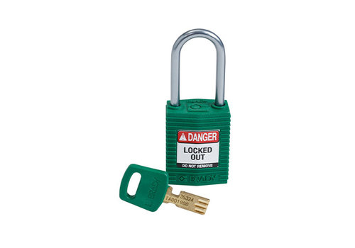 SafeKey Compact nylon safety padlock aluminium shackle green 151657 