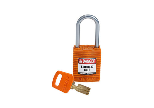 SafeKey Compact nylon safety padlock aluminium shackle orange 151660 