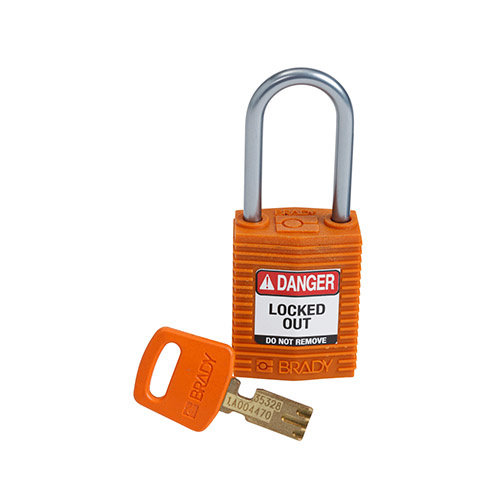 SafeKey Kompakt nylon Sicherheits-vorhängeschloss mit Aluminiumbügel orange 151660 