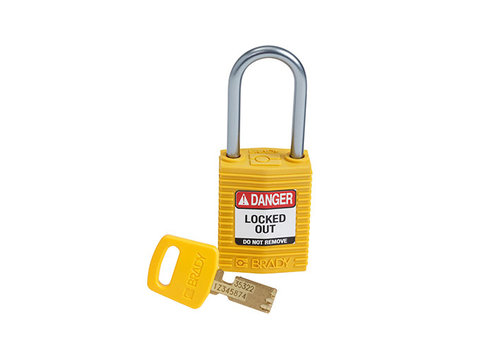 SafeKey Compact nylon safety padlock aluminium shackle yellow 151656 