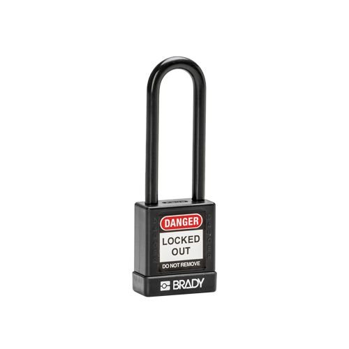 Aluminum safety padlock with composite cover black 834475 