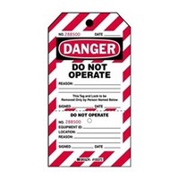 Two-part perforated tags ''DO NOT OPERATE'' 105371