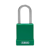 Abus Aluminium safety padlock with green cover 84796