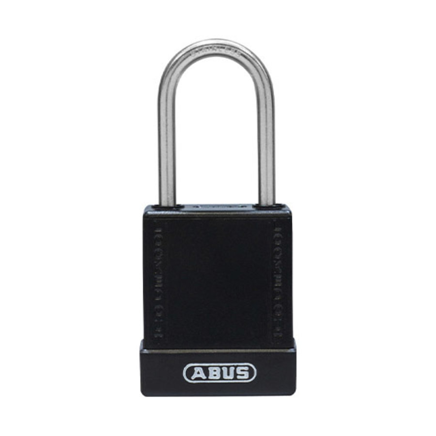 Aluminium safety padlock with black cover 84801
